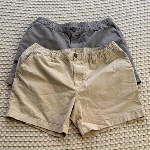 Chubbies Gray and Tan Flat Front Shorts